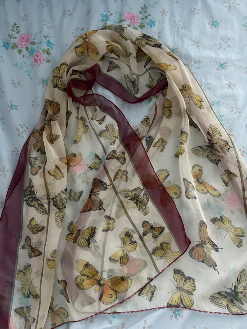 Vintage Butterfly Sheer scarf